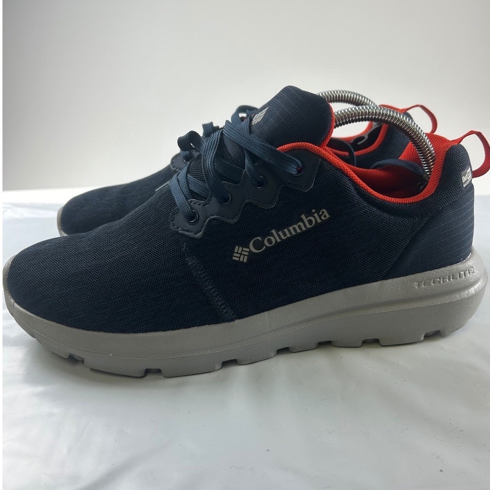 Columbia Men's 9.5 OutDry Waterproof Hike Sneakers Navy Orange Techlite Athletic